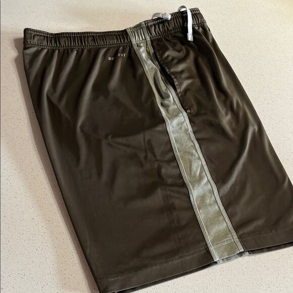 Nike Brown/Green Athletic Shorts Lightweight Design Tagged L Fit XL - Picture 3 of 10